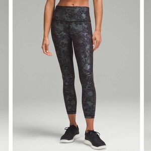 Lululemon Wunder Under High-Rise Tight 25” *Shine Logo Flourish Black Iridescent